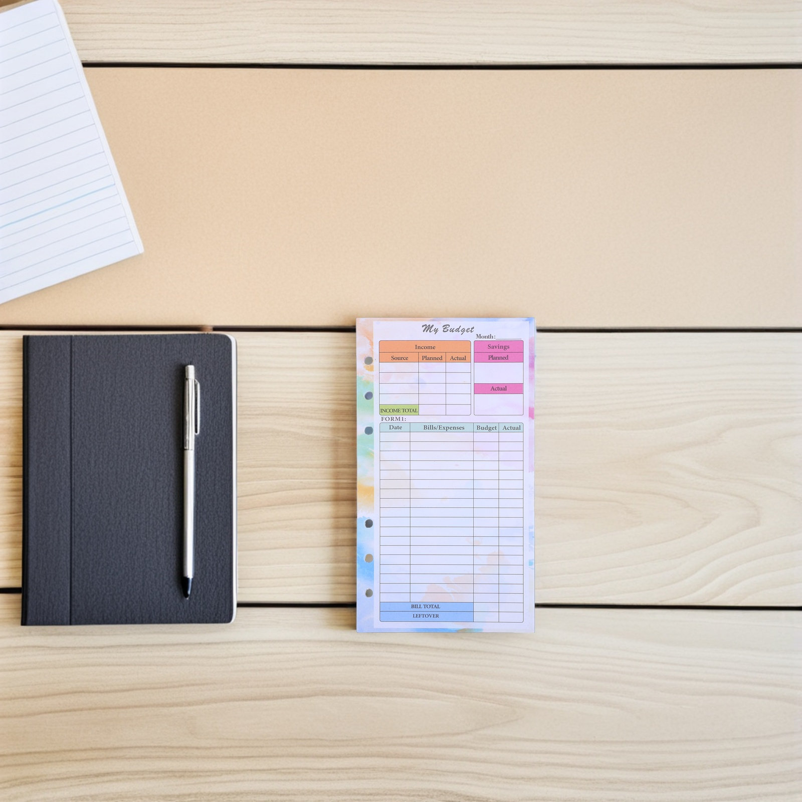 Planner Weekly Budget - 28 Sayfa A6 Planlayıcı Yeniden Doldurulabilir