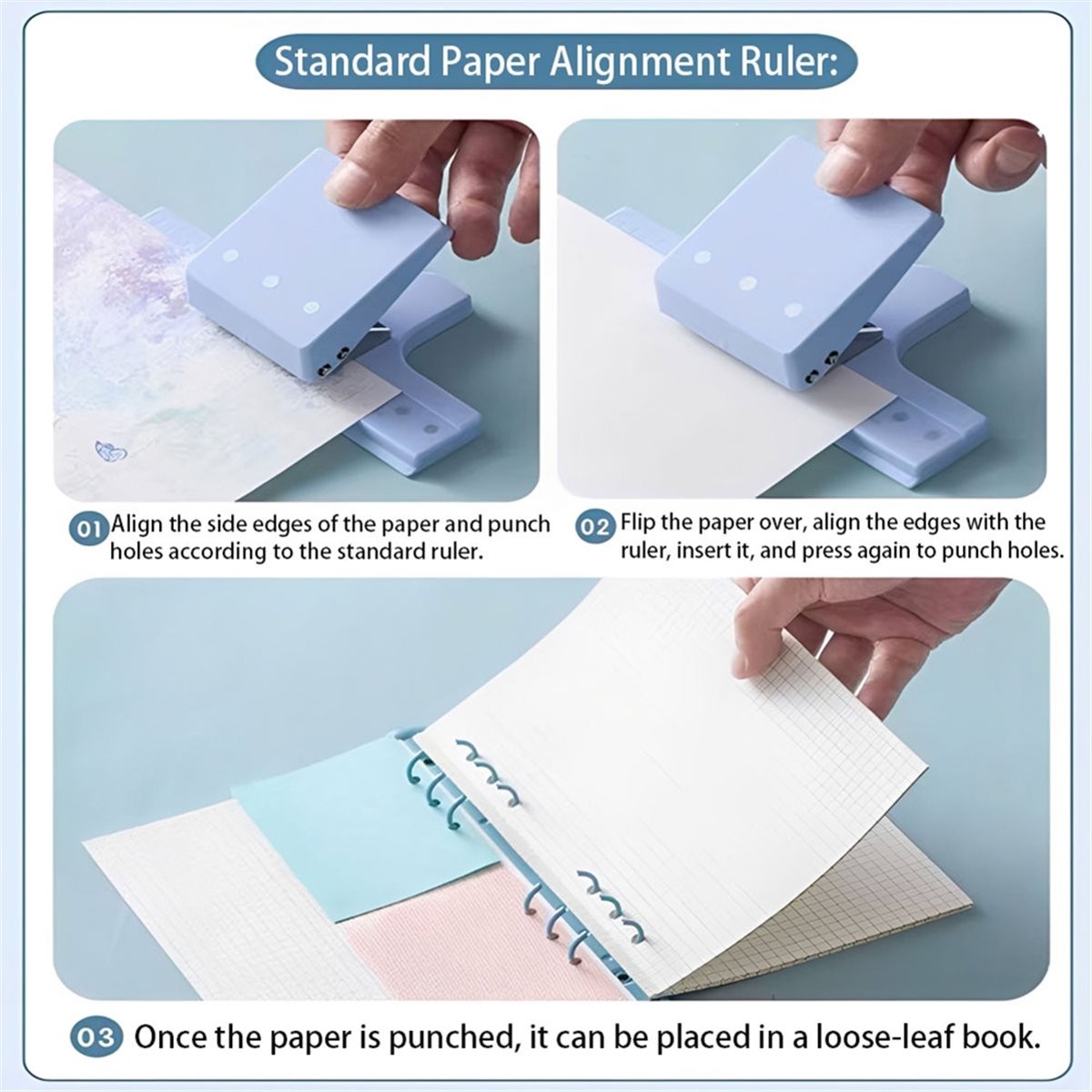 Paper Punch 3 Hole - 【Yeni Kullanıcı Kuponu!】3 Delikli El Tipi