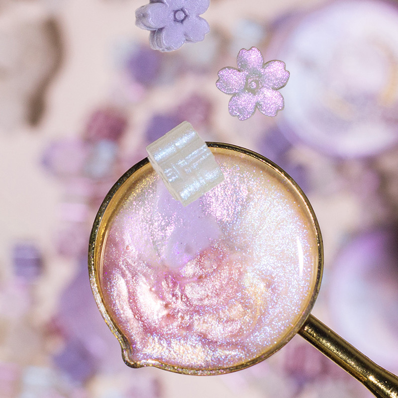 Wax Seal Stamp Kit - Karışık Renk Glitter Sakura mühür mumu