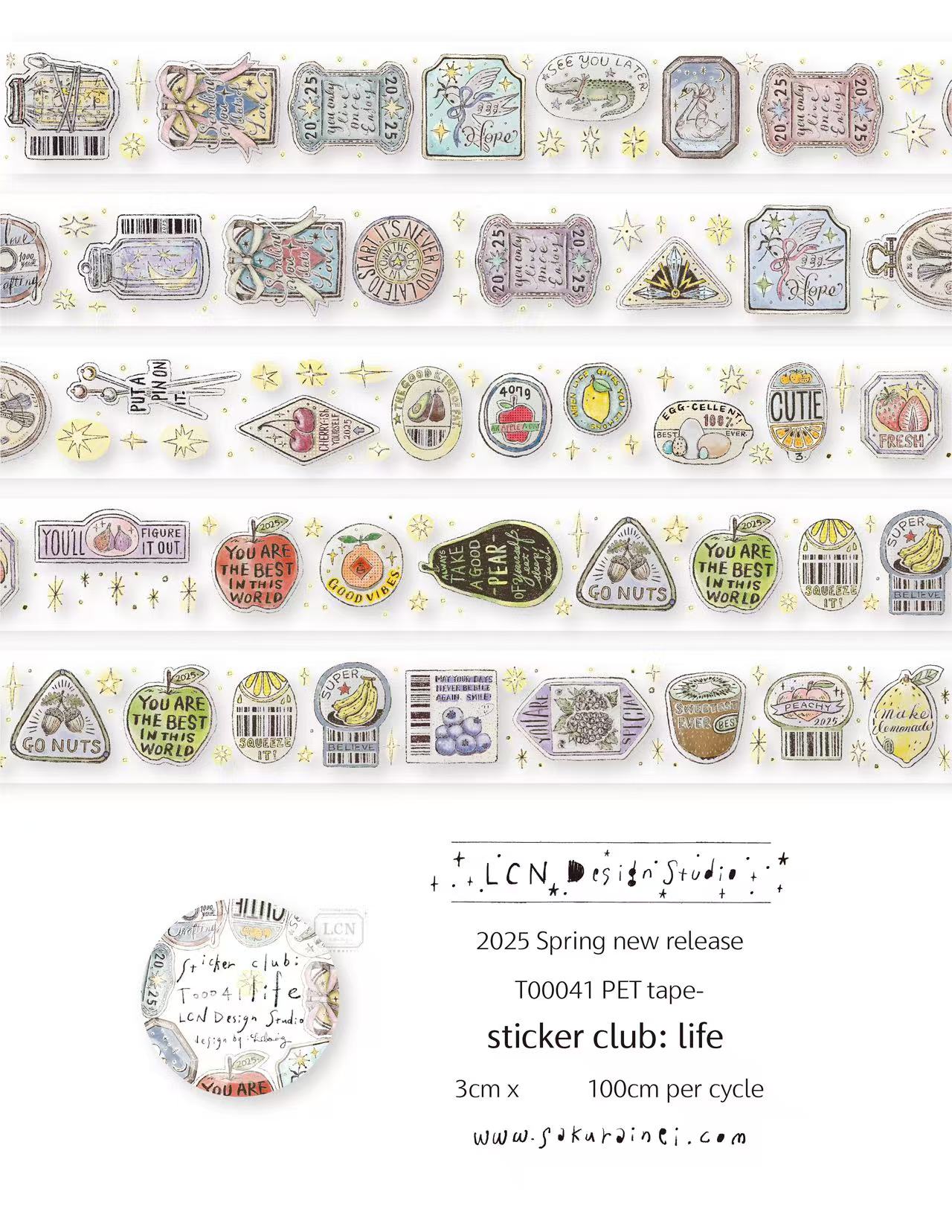 Washi Tape Set - 1 Döngü LCN Vintage Etiket Kulübü