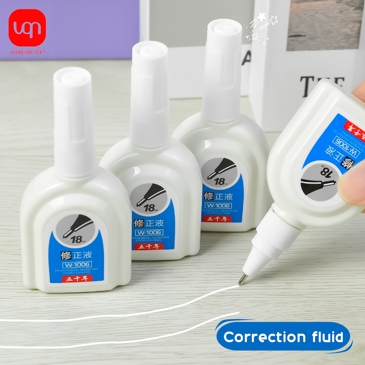 Correction Fluid White - WQN-1/3/6PCS Basit Beyaz Düzeltme Sıvısı 18ml,
