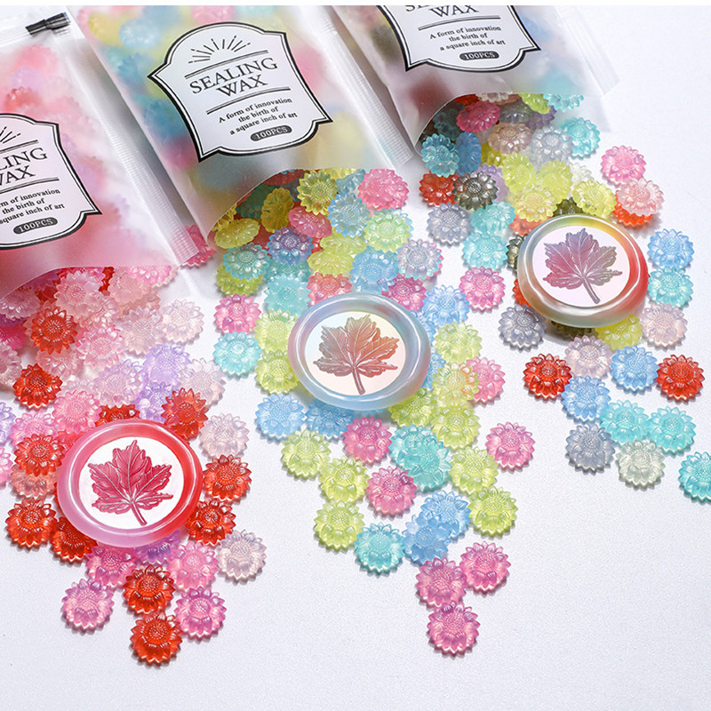 Wax Seal Stamp Kit - 100 adet Saydam Ayçiçeği Sızdırmazlık Balmumu