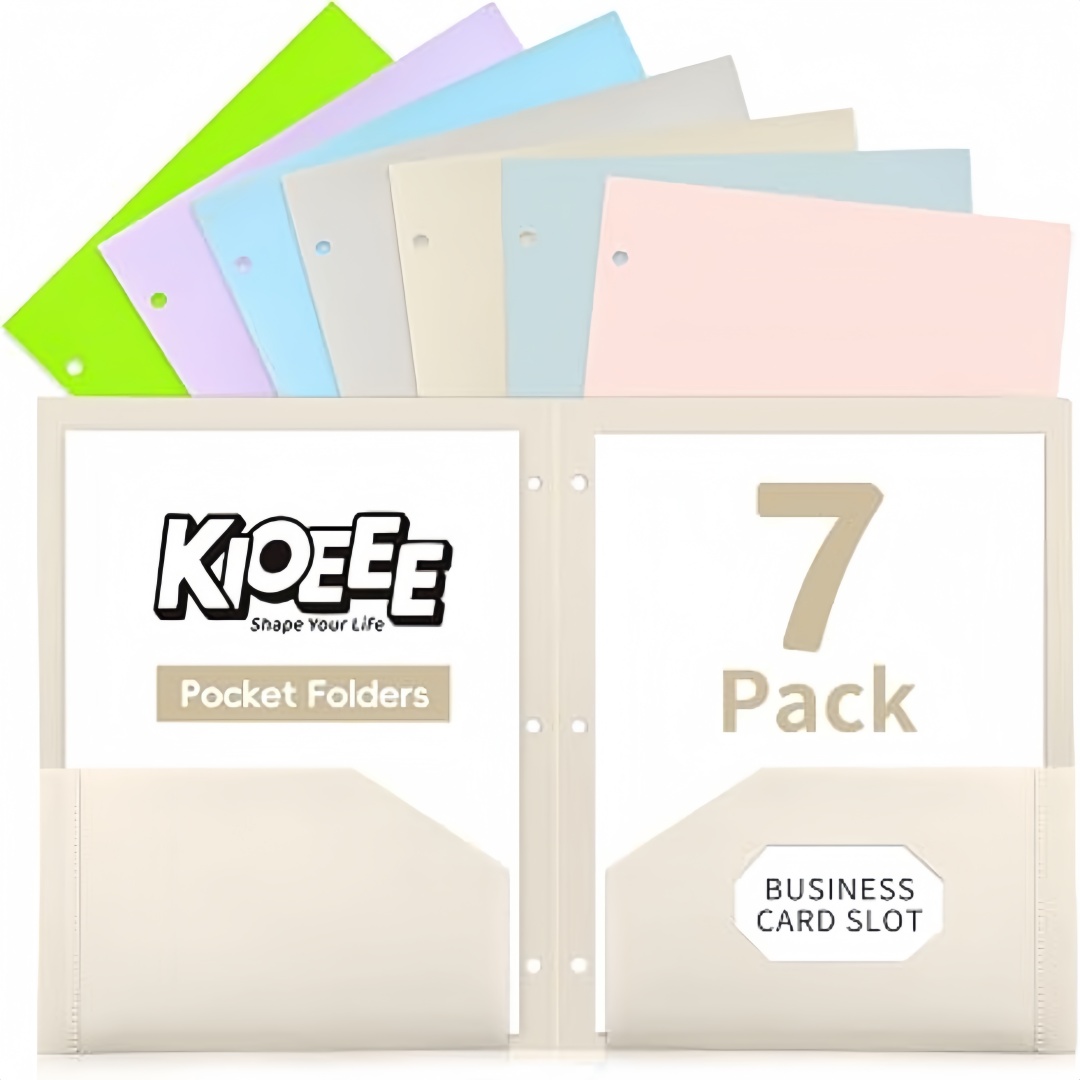 Paper Punch 3 Hole - 7'li Paket Cepli Plastik Dosyalar, 3