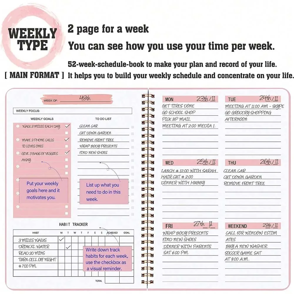 A5 Haftalık Planlayıcı Spiral  - Planner Weekly Budget incelemesi ve fiyatı