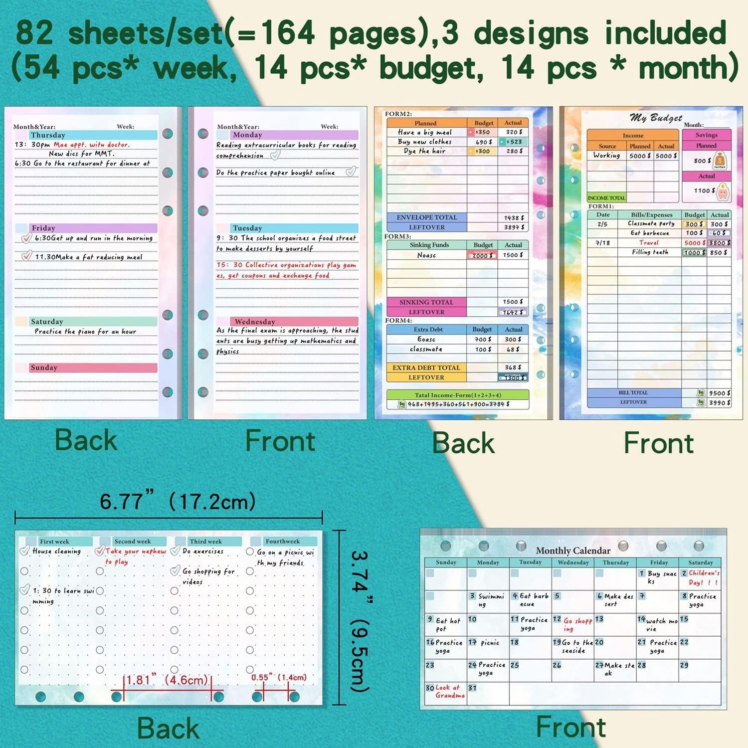 A6 boyutunda 6 delikli cilt de - Planner Weekly Budget incelemesi ve fiyatı